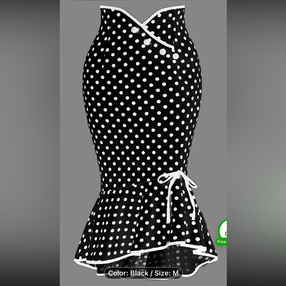 Polka Dot Black Skirt
